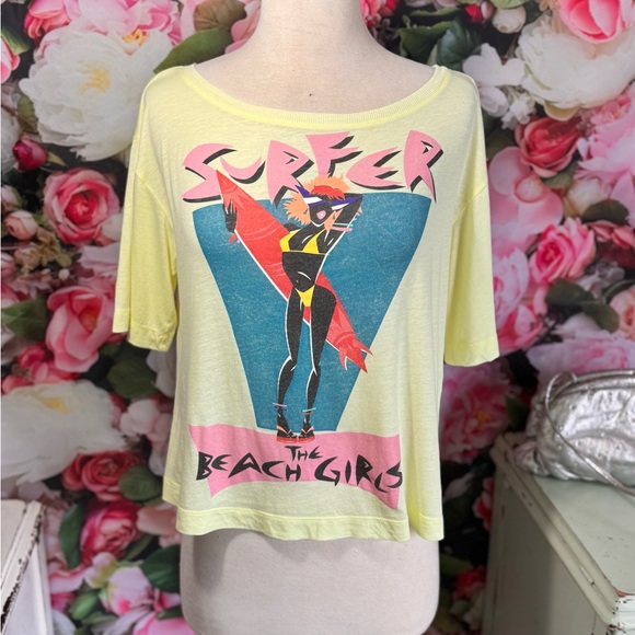 Love Moschino Tops - Love Moschino Surfer Girl Neon Tee